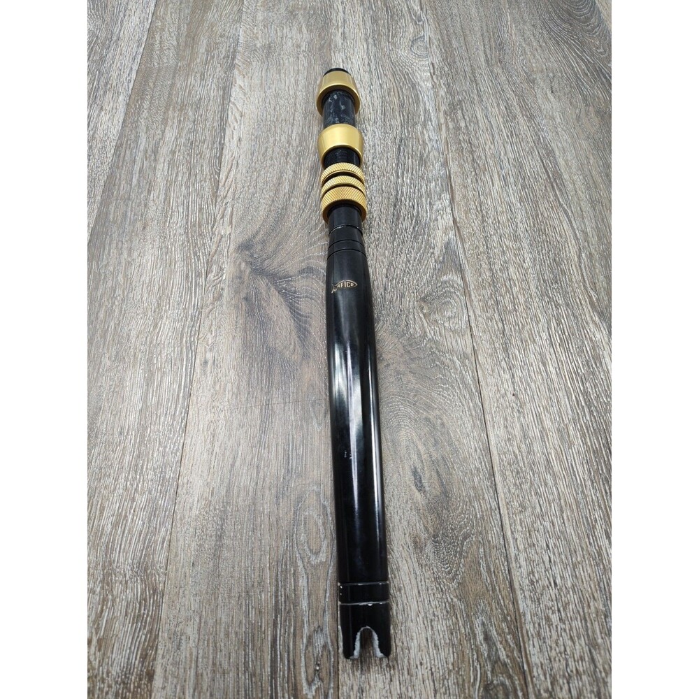 Aftco BLACK Straight Aluminum Butt #4 StoraButt 2 Piece Gold Trim 18" Length ***